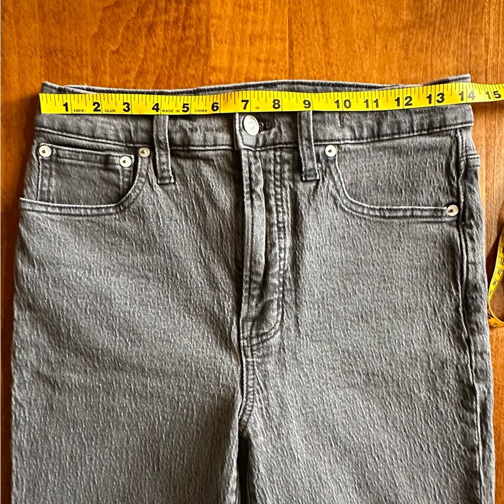 Madewell•high rise straight leg jeans•women’s size 27•cotton blend•charcoal gray - Picture 10 of 15
